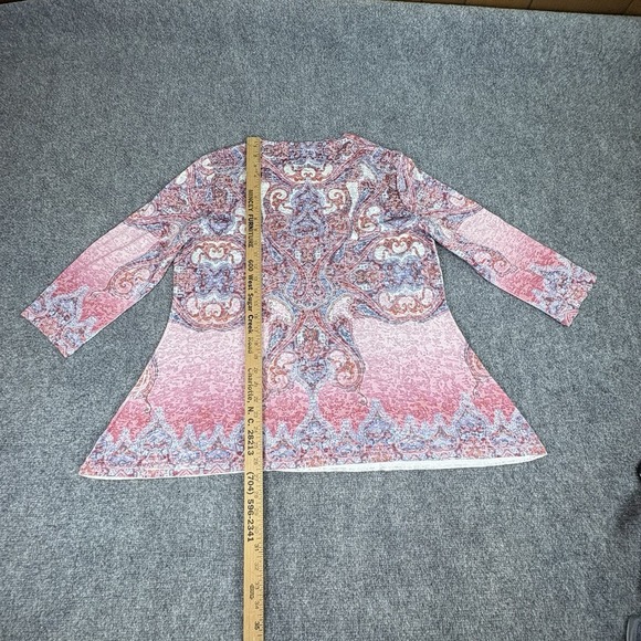 New Directions ND Paisley Tunic Top Women's Large Boho‎ Chic Y2K Artsy Festival - Picture 5 of 11